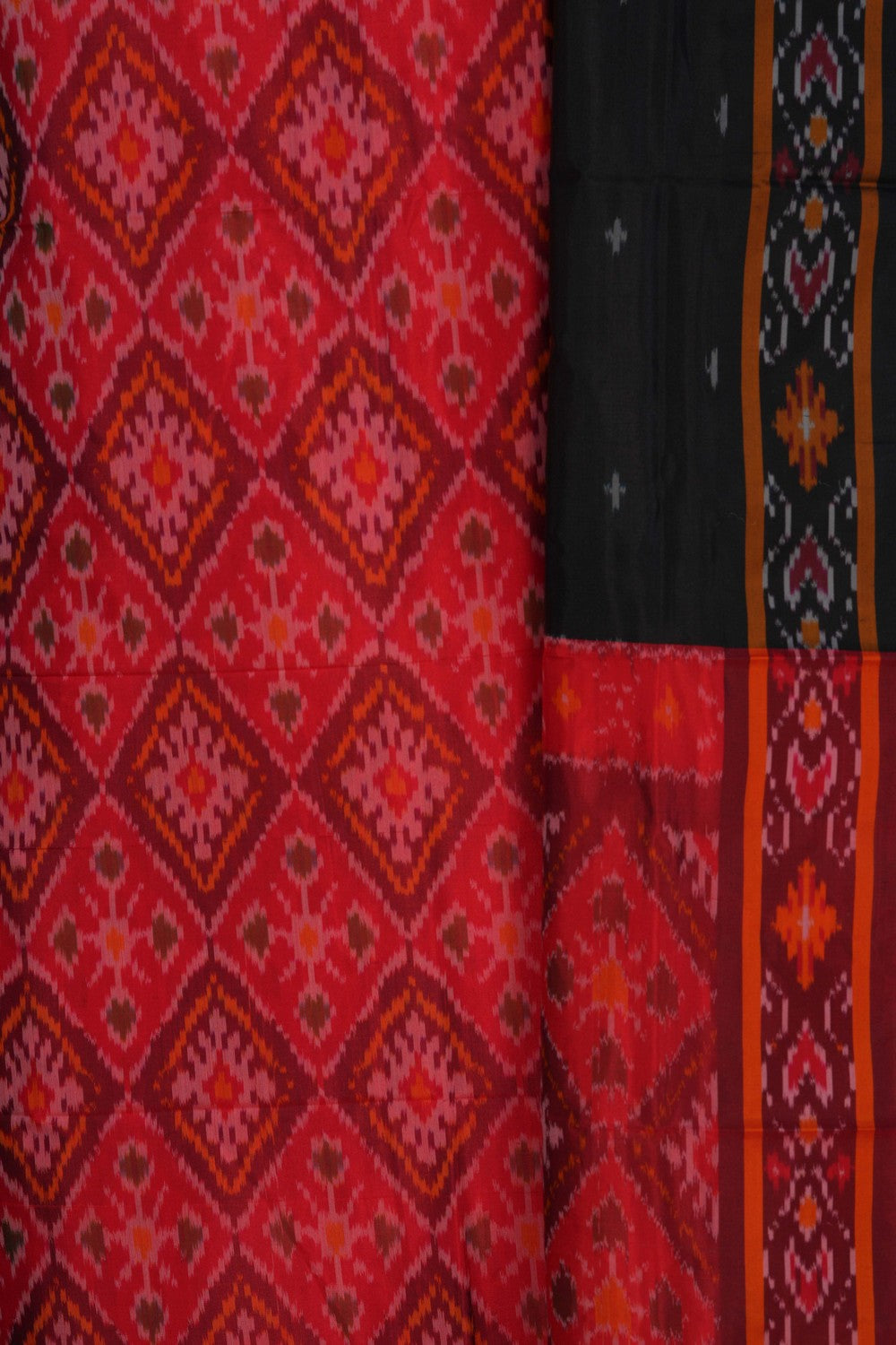 Image of Pochampally Ikat Unstitched Suit With Dupatta (3 Pcs Set)